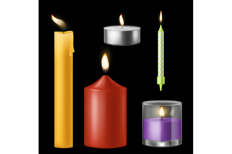 candle-realistic-church-and-birthday-aroma-and-red-romantic-burning