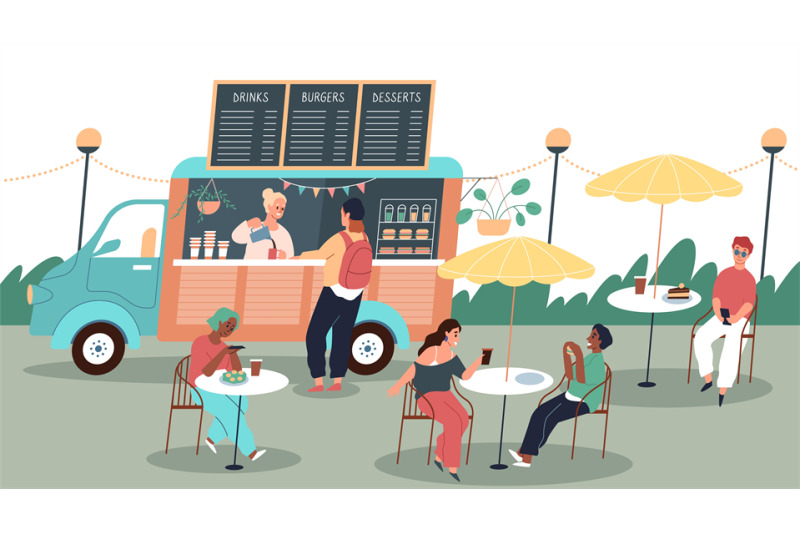 people-eat-street-food-happy-visitors-summer-mobile-cafe-coffee-shop