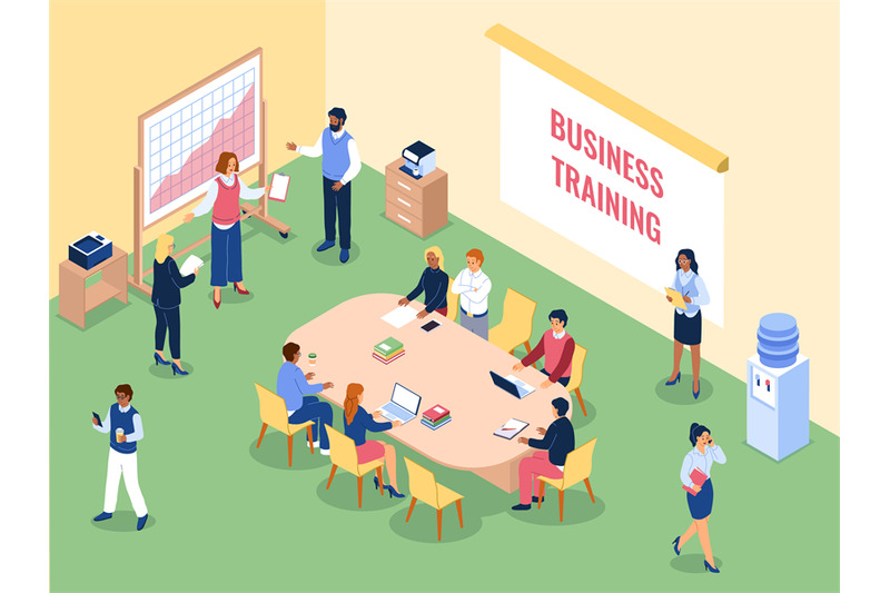 isometric-business-training-educational-conference-in-office-people