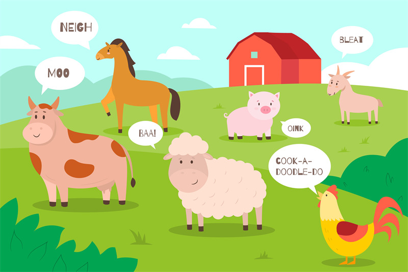 farm-animals-background-cartoon-funny-domestic-animals-on-meadow-with