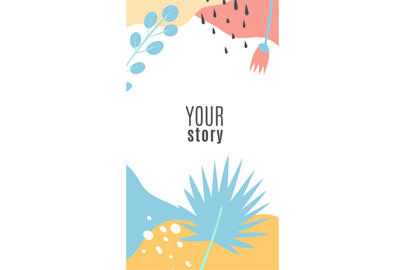 stories-editable-template-modern-tropical-botanical-frame-palm-leave