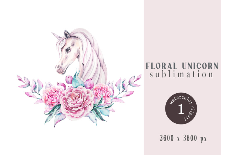 watercolor-floral-unicorn-sublimation-clipart-1-png-file