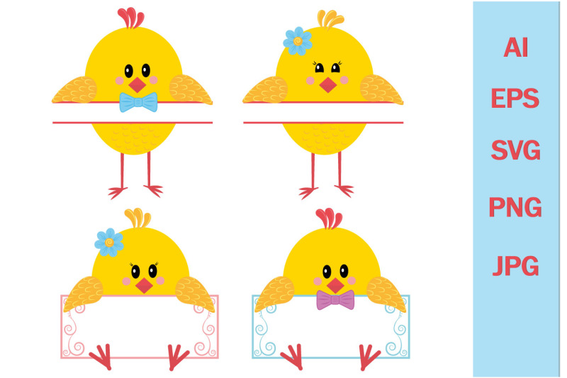 cute-chicken-characters-with-space-for-text