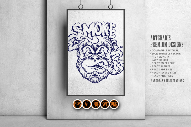 smoke-monkey-stoner-kush-illustrations