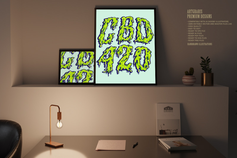 cbd-oil-420-weed-lettering-melt-font