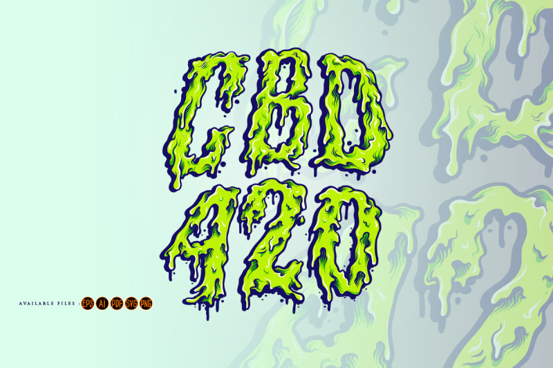 cbd-oil-420-weed-lettering-melt-font