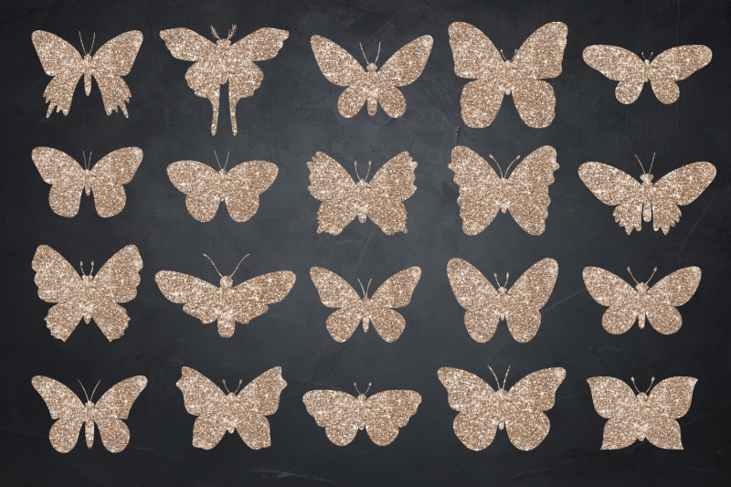 pink-gold-butterflies-collection
