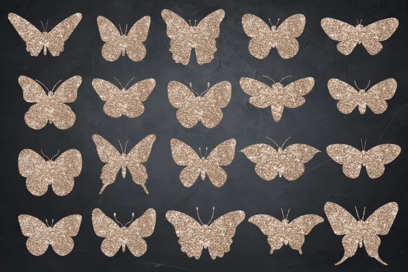 pink-gold-butterflies-collection