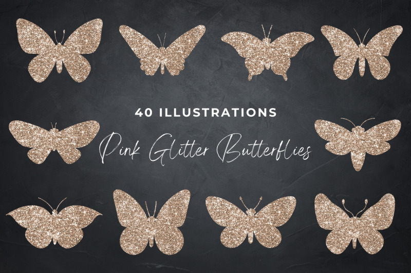 pink-gold-butterflies-collection