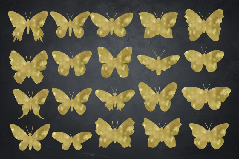 gold-foil-butterfly-golden-insects