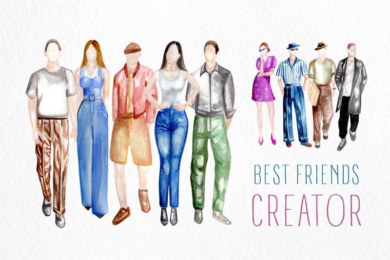 various-watercolor-friends-constructor