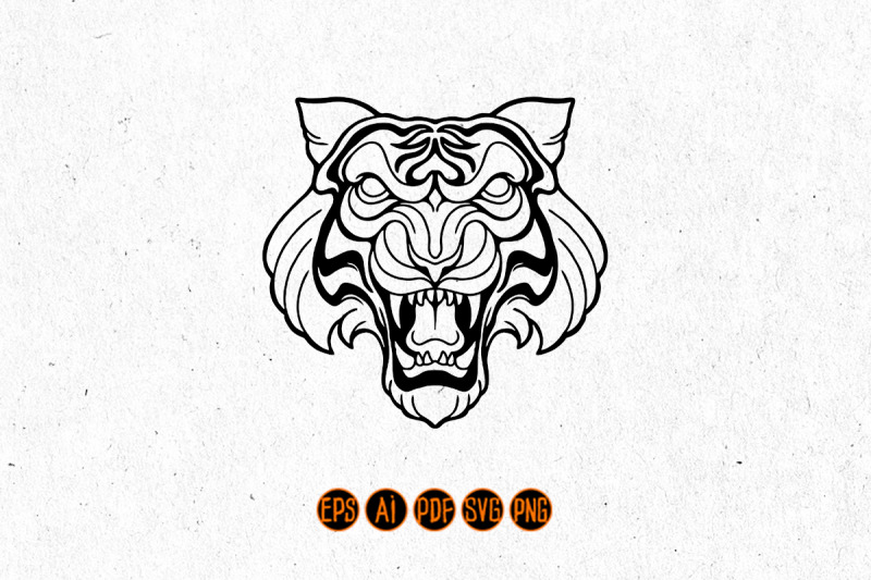 tiger-head-silhouette-tattoo-simple-outline