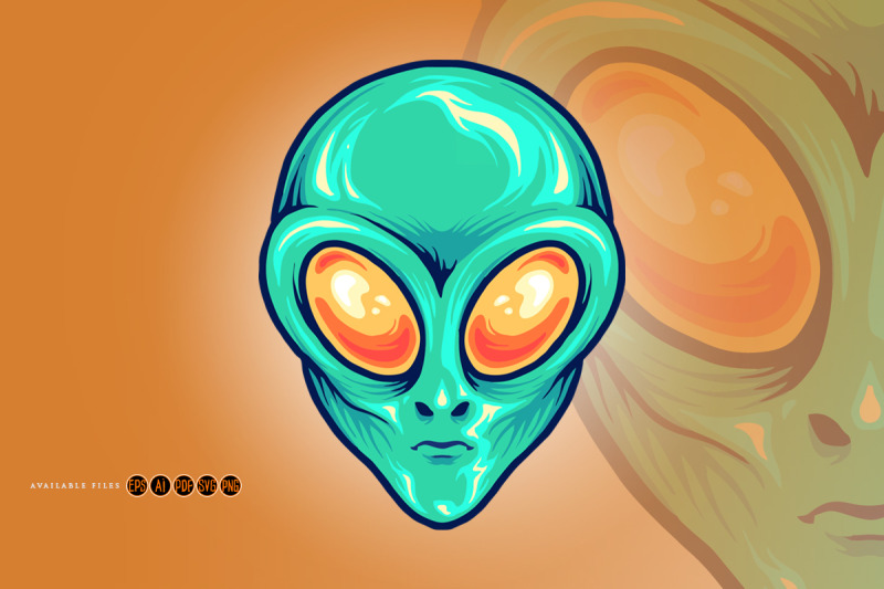 alien-head-cartoon-mascot-illustrations