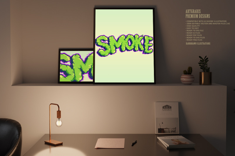 lettering-smoke-typeface-pop-art