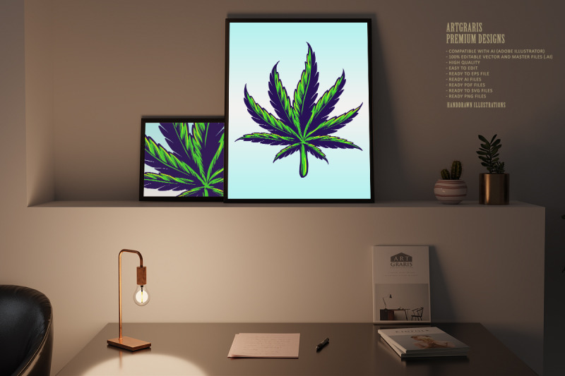 medical-hand-drawn-cannabis-leaf