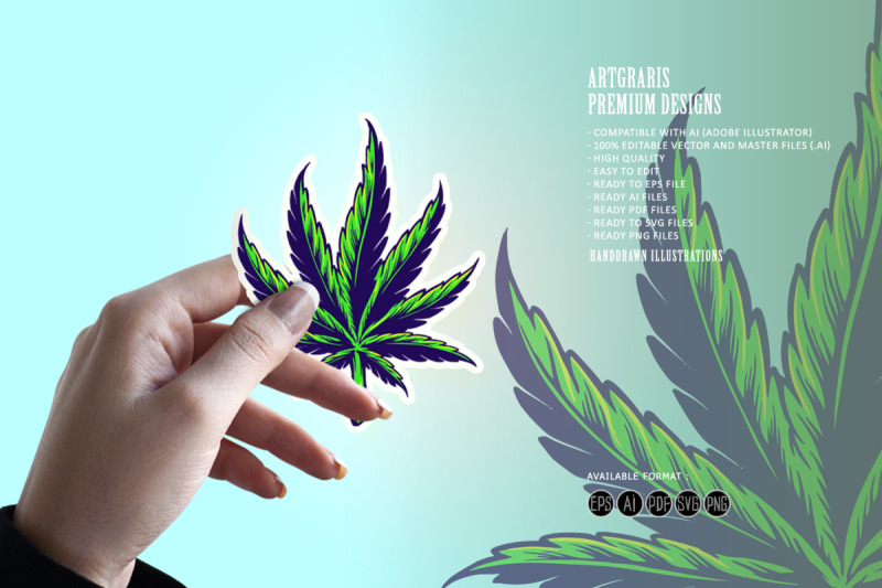 medical-hand-drawn-cannabis-leaf