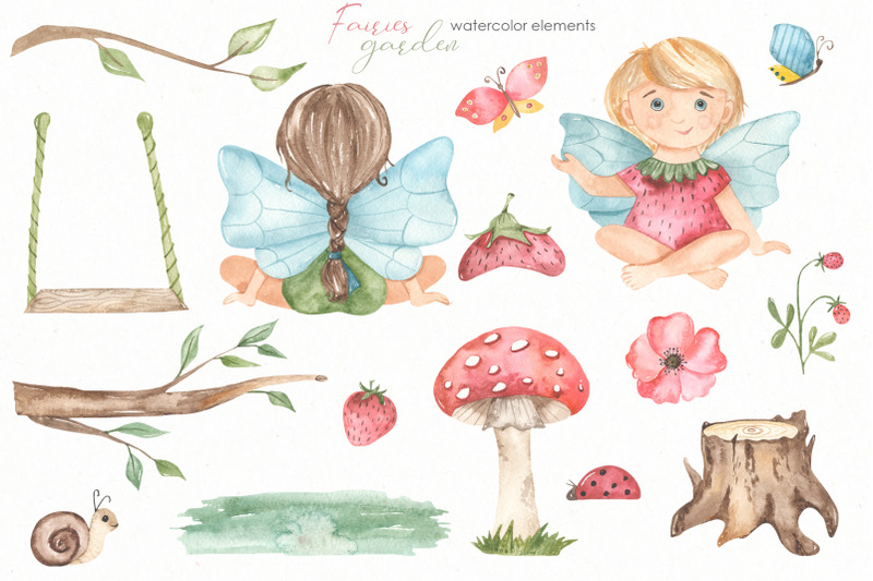 fairies-garden-watercolor-collection