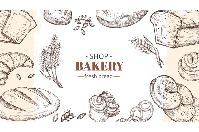 sketch-bakery-background-bread-fresh-buns-and-rolls-wheat-ears-bann