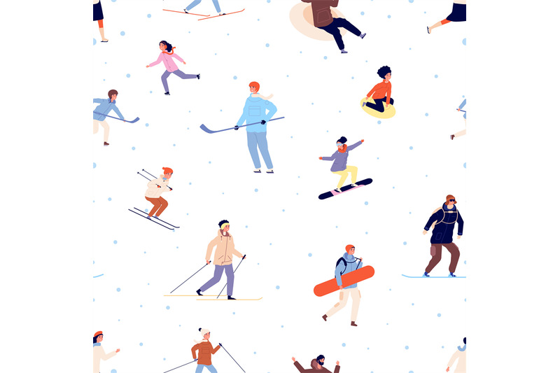 sport-pattern-winter-activity-snowboard-ski-skating-adults-and-child