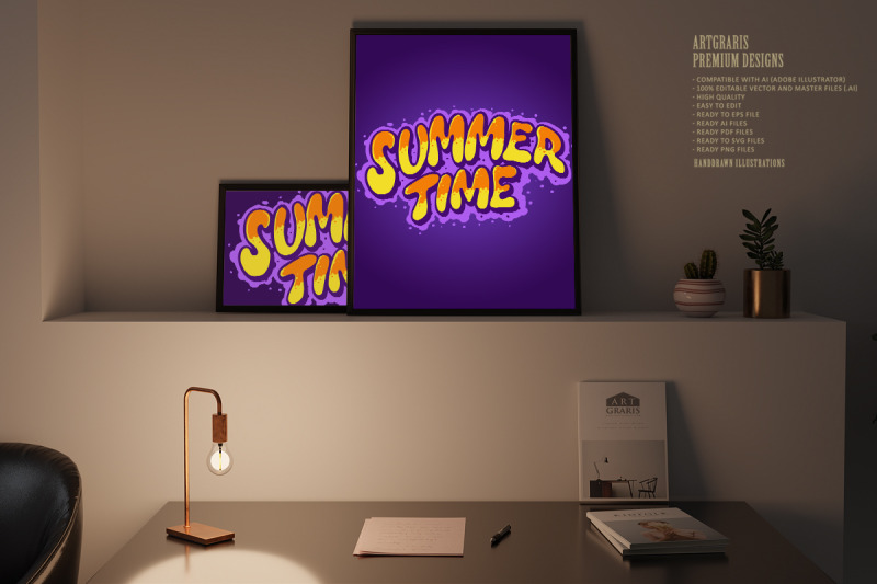 summer-time-typeface-hand-drawn