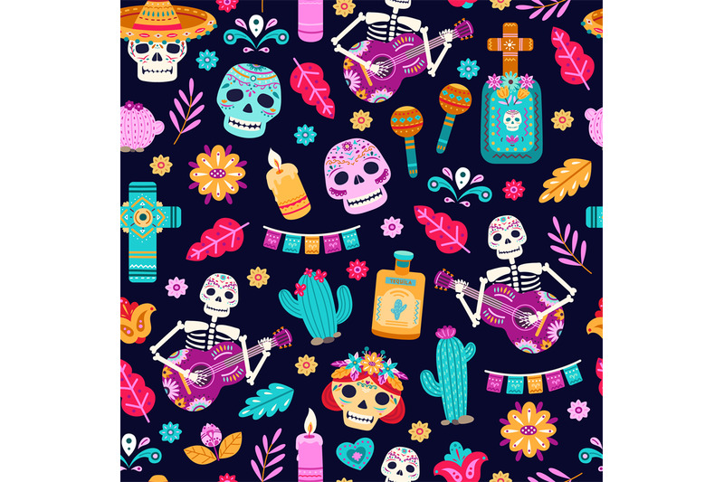 day-of-dead-seamless-pattern-flower-decoration-stylish-halloween-hol