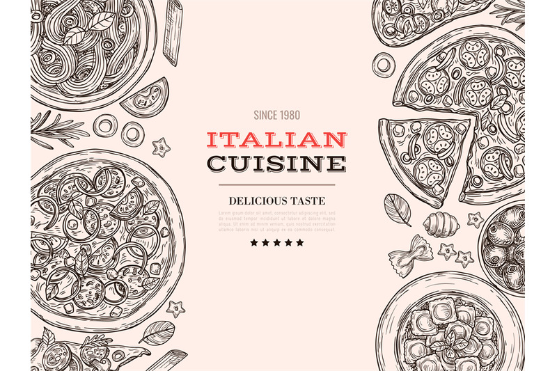 sketch-italian-cuisine-top-view-food-drawn-pasta-pizza-cheese-vinta