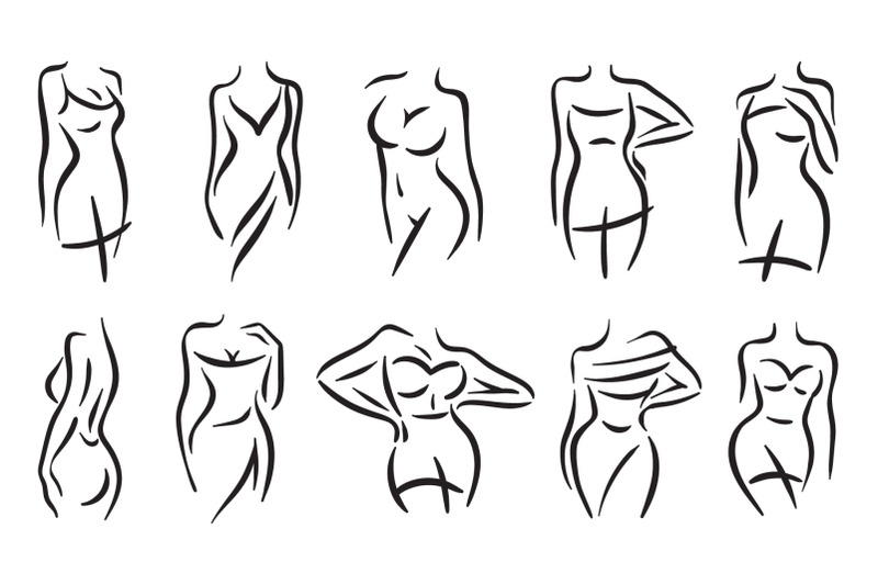 female-body-silhouette-line-woman-fashion-set