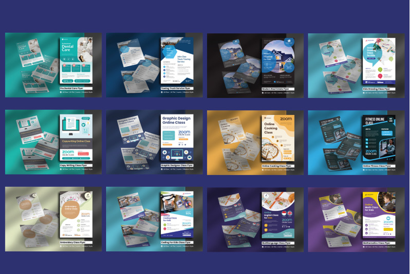 bundle-174-flyers-template-design-with-variety-of-business-themes