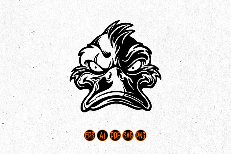 bad-duck-clipart-black-and-white-mascot