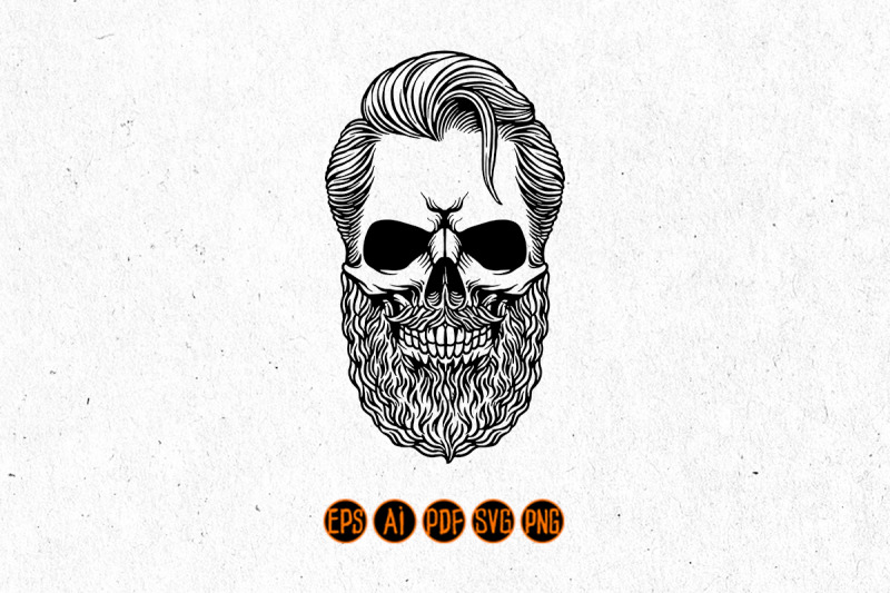 hipster-skull-head-tattoo-silhouette