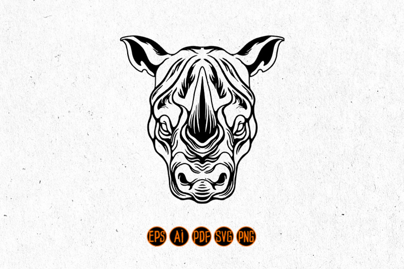 rhino-head-silhouette-coloring-book