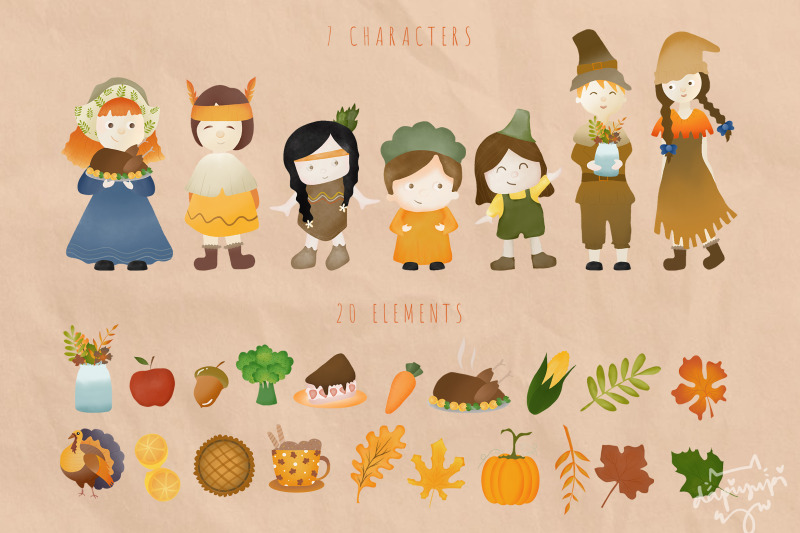thanksgiving-clipart-bundle-autumn-watercolor-sublimation