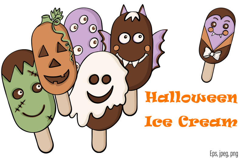 happy-halloween-chocolate-ice-cream-character