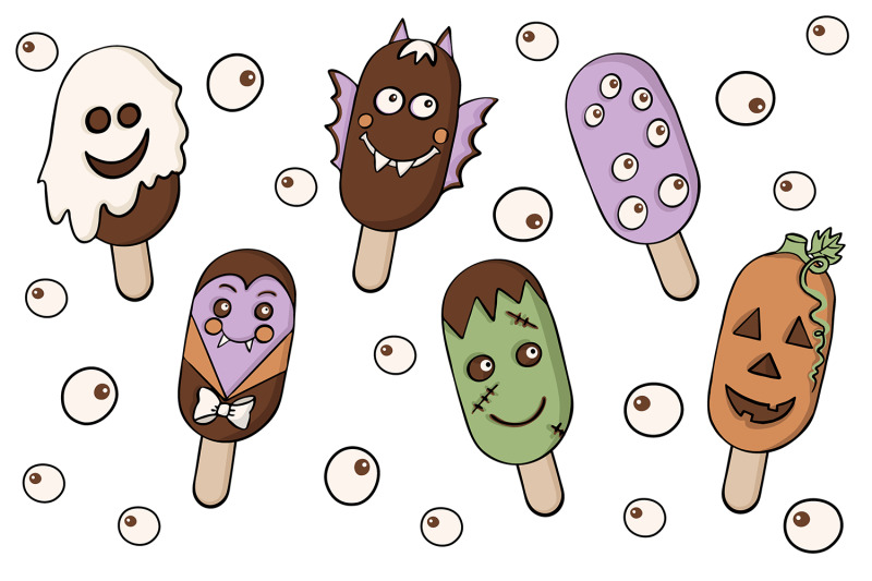 happy-halloween-chocolate-ice-cream-character