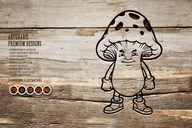 mushroom-cartoon-character-silhouette