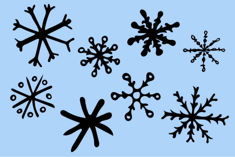 8-hand-drawn-black-doodle-snowflake-collection