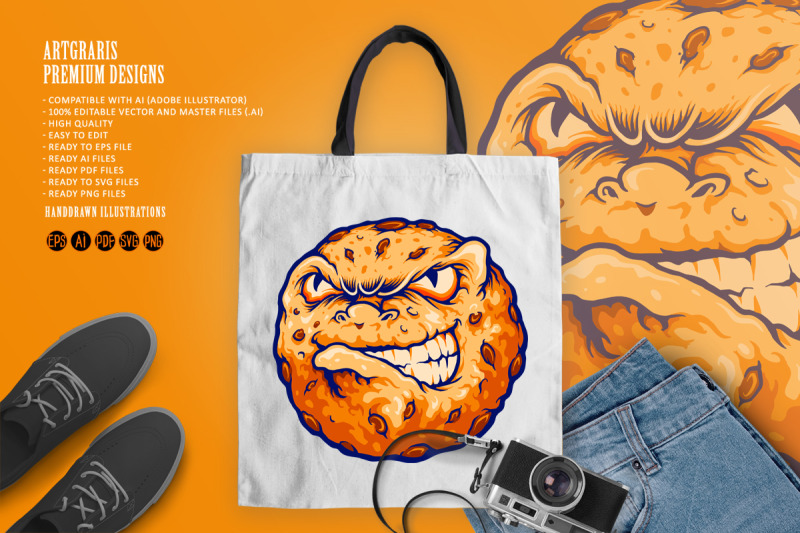 biscuit-chocolate-logo-angry-cookies-mascot