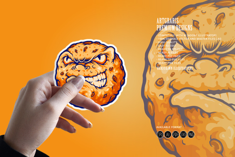 biscuit-chocolate-logo-angry-cookies-mascot