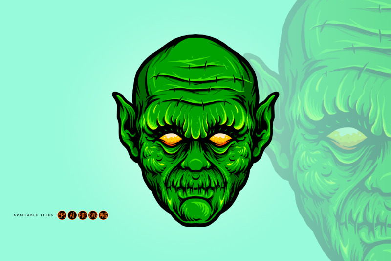 green-head-monster-isolated-halloween