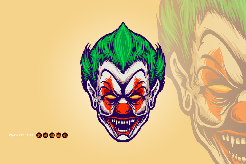 head-angry-joker-clown-illustrations