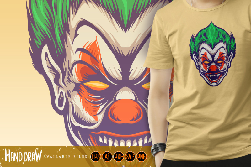 head-angry-joker-clown-illustrations