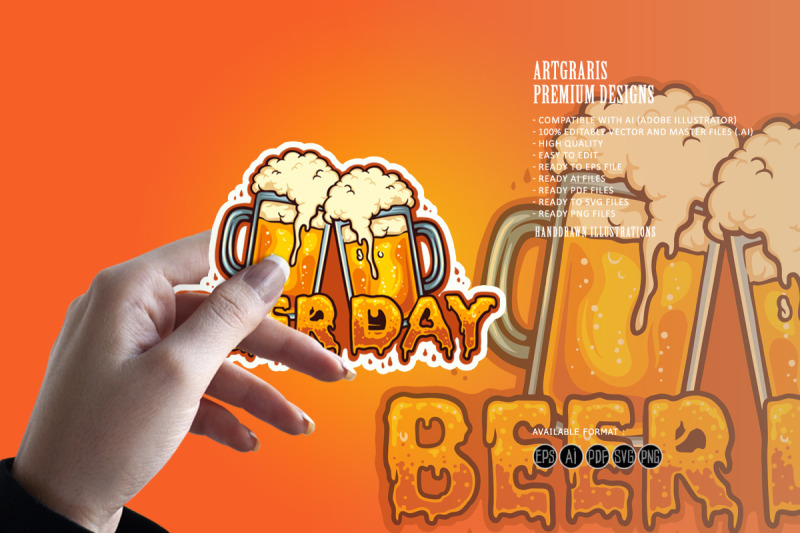 beer-day-typeface-joint-two-glass-alcohol