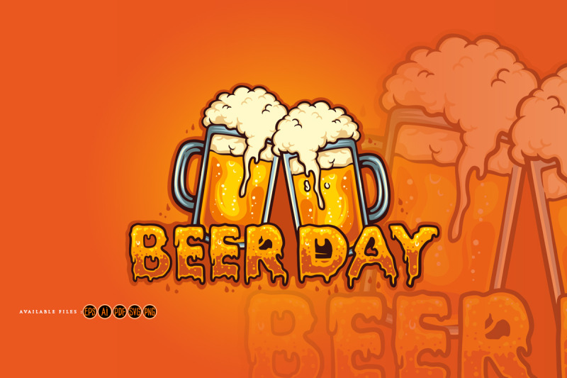 beer-day-typeface-joint-two-glass-alcohol