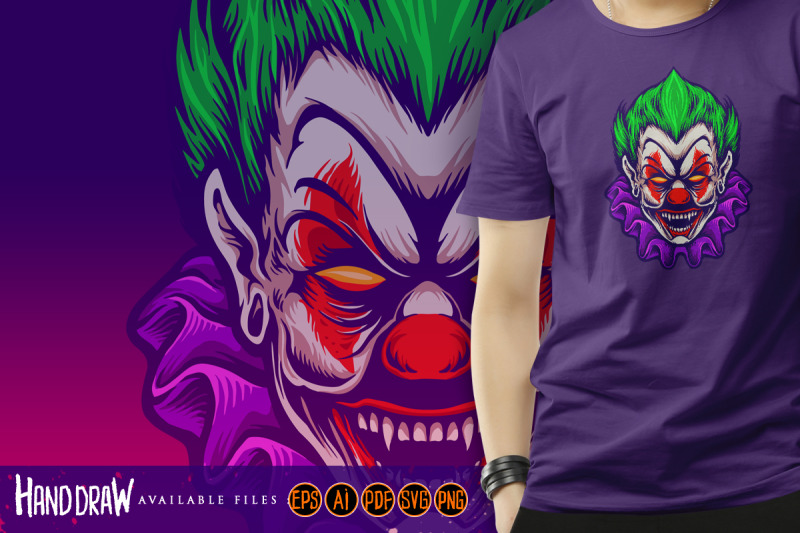 clown-head-joker-vampire-horror-illustrations