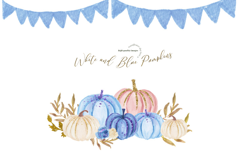 white-and-blue-pumpkin-clipart-blue-flowers-pumpkin-illustration