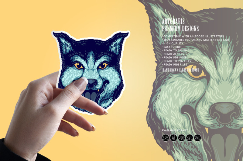 wolf-head-smiley-mascot-illustrations