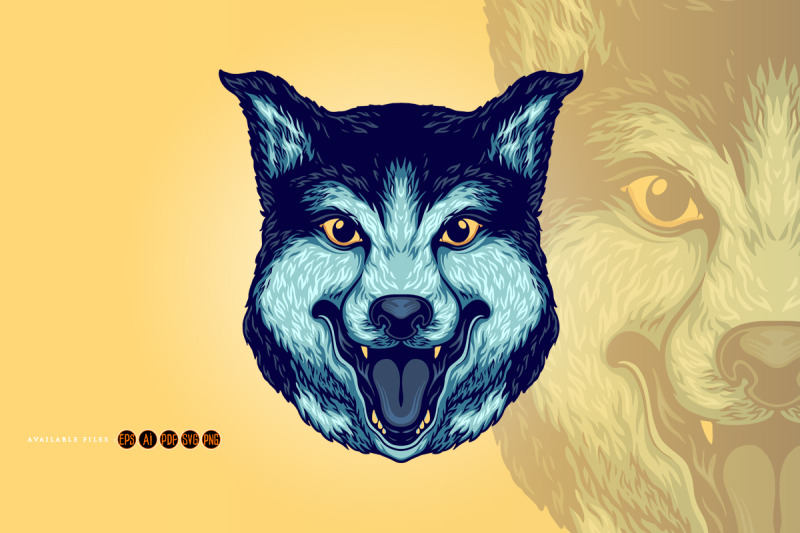 wolf-head-smiley-mascot-illustrations