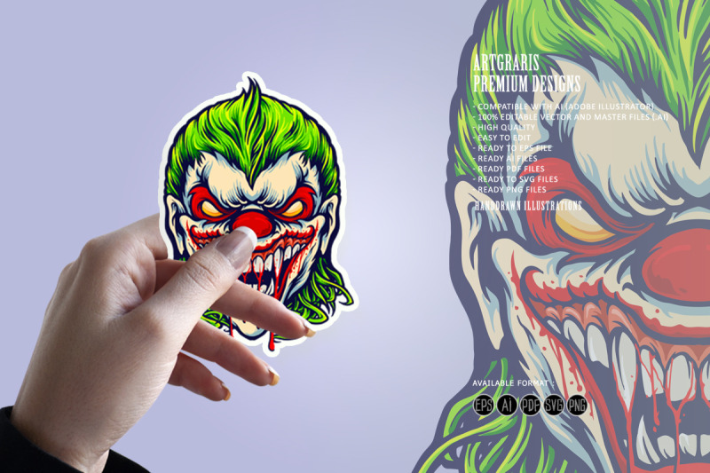 evil-angry-joker-blood-vampire-illustrations