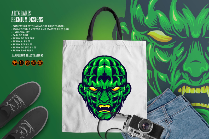 green-head-angry-monster-halloween