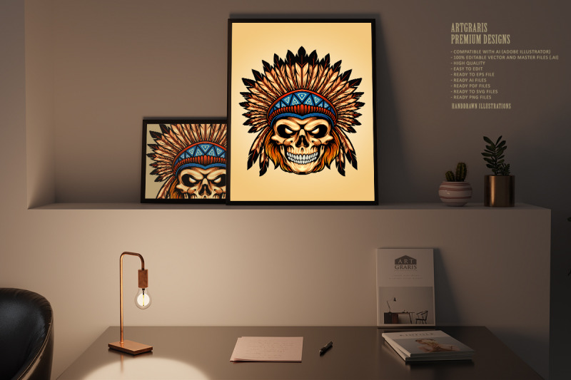 indian-angry-skull-isolated-illustrations